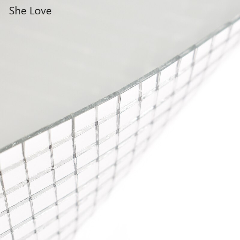 Ze Liefde Zelfklevende Echt Glas Mozaïek Tegels Vierkante Spiegel Tegel Mozaïek Voor DIY Home Decoratie Handgemaakte Ambachten