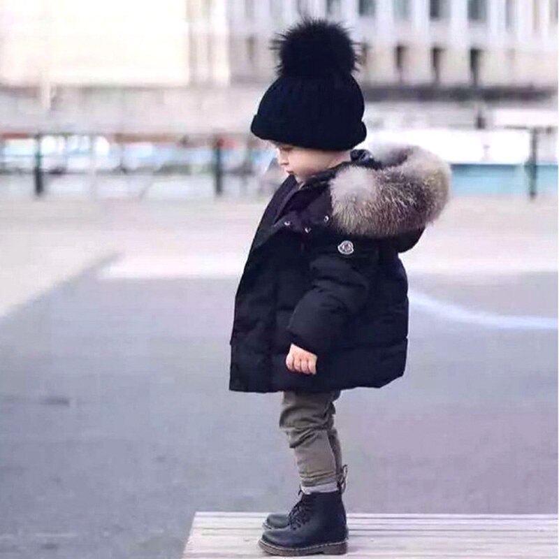 Student Meisje Jas Met Bont Kap Wol Rits Jas Rood Winter Herfst Vallen 2 3 4 5 6 7 Jaar Oud Kleding
