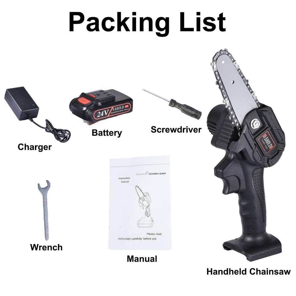 550w Mini Electric Saw Handheld Chainsaw 24V For Woodworking Garden Tools With Batterys Brushless Chain Saws Wood Cutters