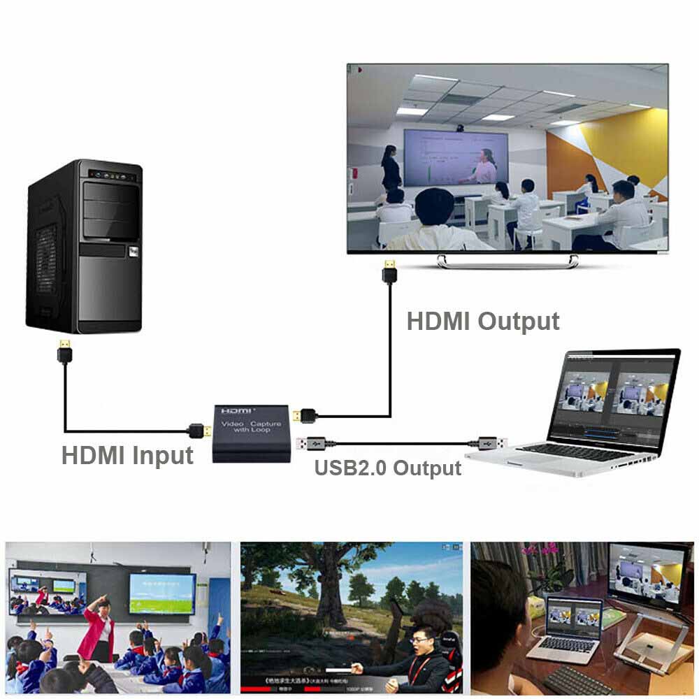 HDMI Video Capture Card Screen Record USB 2.0 1080P Game Capture Streamer Device
