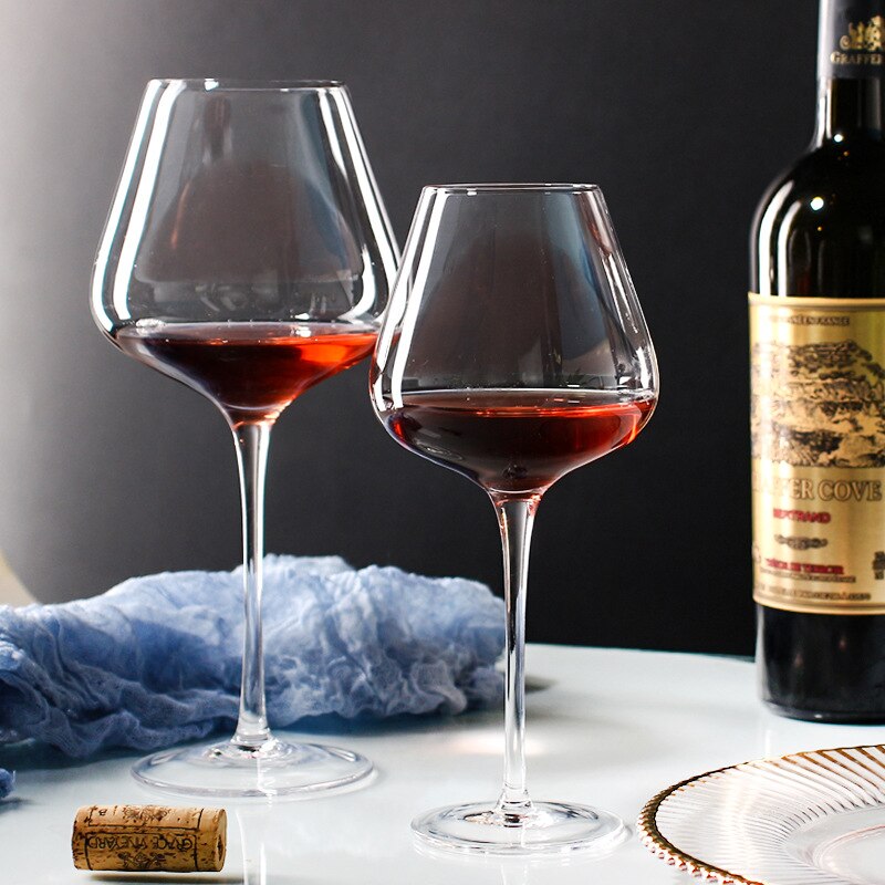 Verre à vin rouge en cristal sans plomb, haute transparence, style bordeaux,