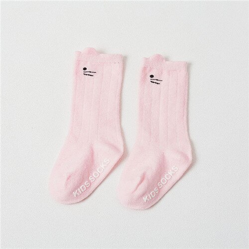 Cotton Girls Socks Long Baby Knee High Socks Cat Style Princess Kids Socks Girl Cute Baby Sock Baby Girl Clothes 0 to 3 years: Pink / S 0 to 1 years