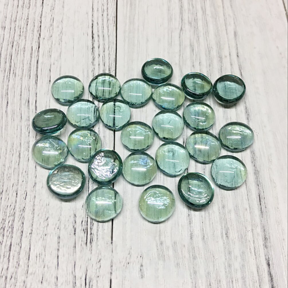 100g Clear Glass Mosaic Tiles Round Flat Beads for Arts Craft Decorative Glass Stones for Mosaic Making
