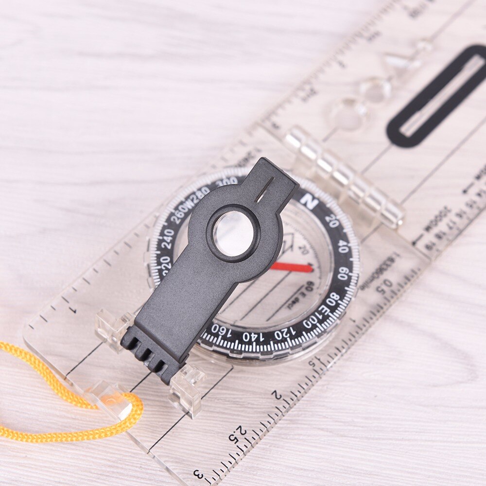 Folding Compass Multifunctional Outdoor Hiking Camping Baseplate Compass Travel Baseplate Ruler Compass Map Ruler