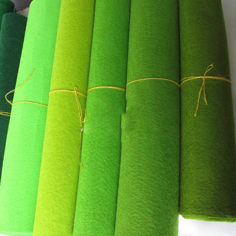 3mm tykt grønt filtstof polyester ikke-vævet feltro håndlavet håndværkssyning vokseposemateriale filt håndarbejdsstof