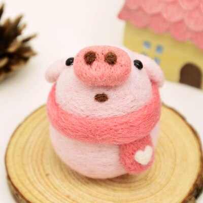 1Pcs Cute Animal Pets Needle Wool Felt kits Handmade Toy Doll Wool Felt Poked Kitting Non-Finished DIY Wool Felting Package: No.8