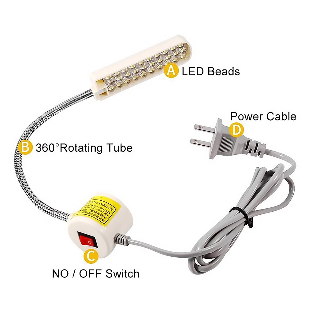 30 LED 1.4m Super Bright Sewing Clothing Machine Light Multifunctional Flexible Work Lamp light for Workbench Lathe Drill Press