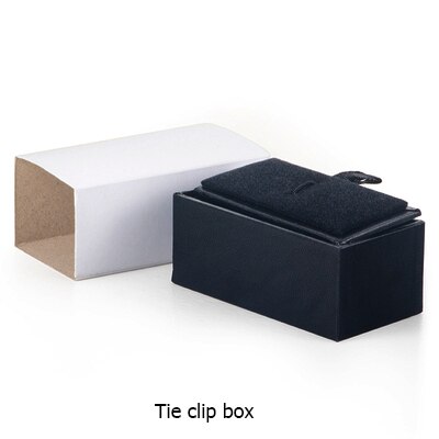 Hommes boutons de manchette boîte de rangement noir Faux cuir étui broche épinglette épingles à cheveux emballage boîte cravate Tack cravate pince Collection boîte: Tie clip box