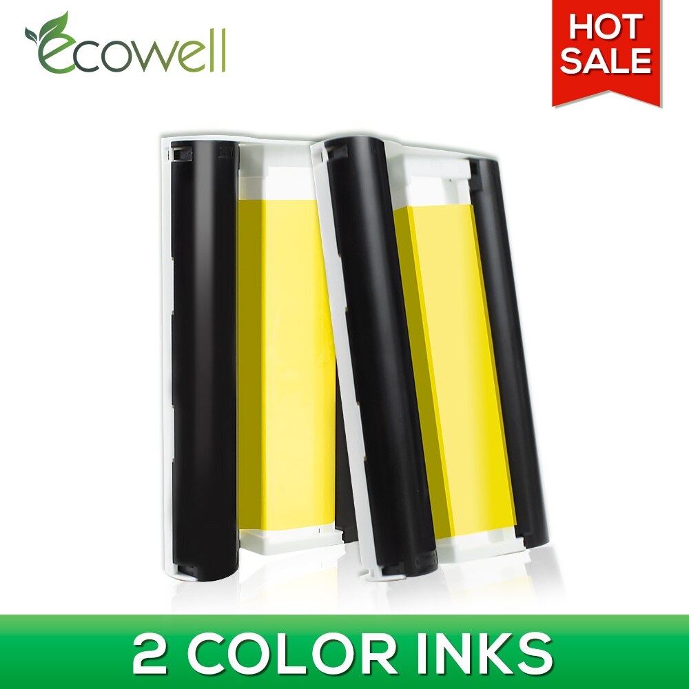 ECOWELL compatible for Canon Selphy Color Ink Paper Set Compact Photo Printer CP1200 CP1300 CP91CP910 CP900 KP 108IN KP 36IN: 2 ink cartridge