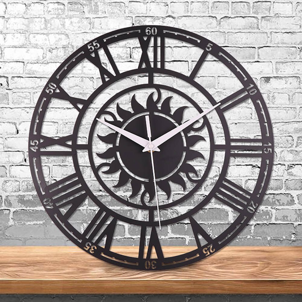 Retro Decorative Sun Roman Digital Acrylic Wall Clock