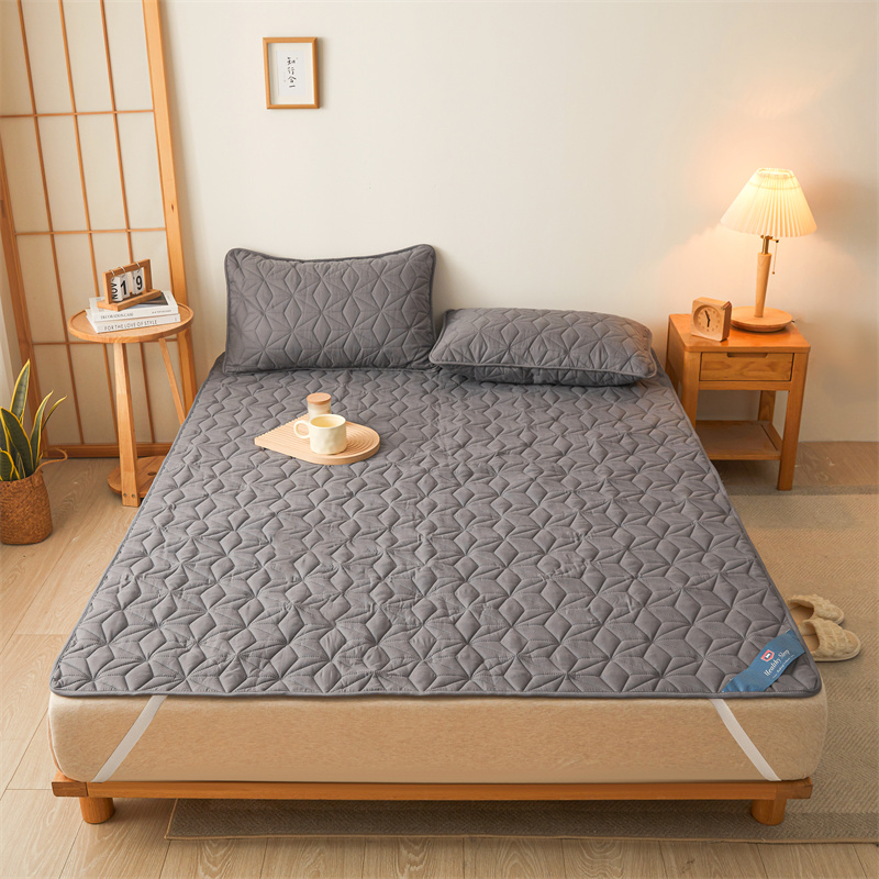 Waterdichte matrasbeschermer - Ademende geruisloze matrashoes met 4 elastische hoekriemen Geschikt voor maximaal 40 cm diep: Bed 150 / Dark Gray
