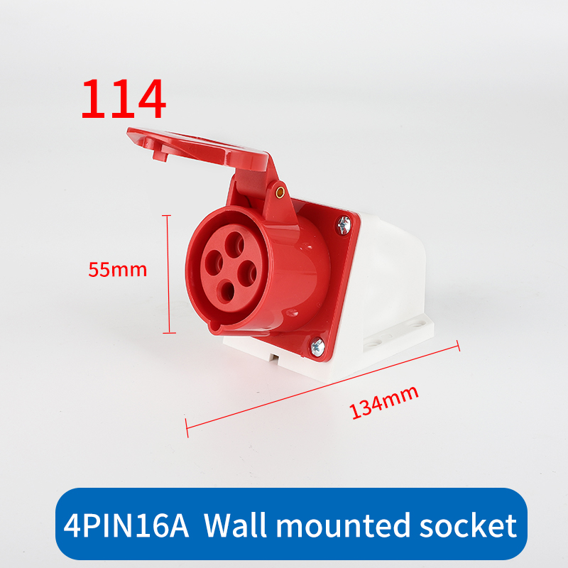 1 PCS Industrial Plug Socket 3P/4P/5Pin Electrical Connector 16A IP44 Waterproof Wall Mounted MALE FEMALE 220V Panel Concealed: Gold