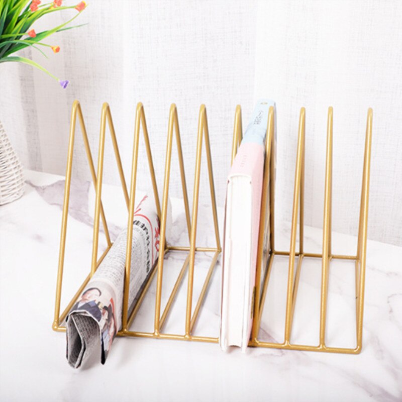 Newspaper Holder Book Stand Classic Tri-angle Shape Home Magazine Organizer Office Stationery Organizer Newspaper Storage Rack