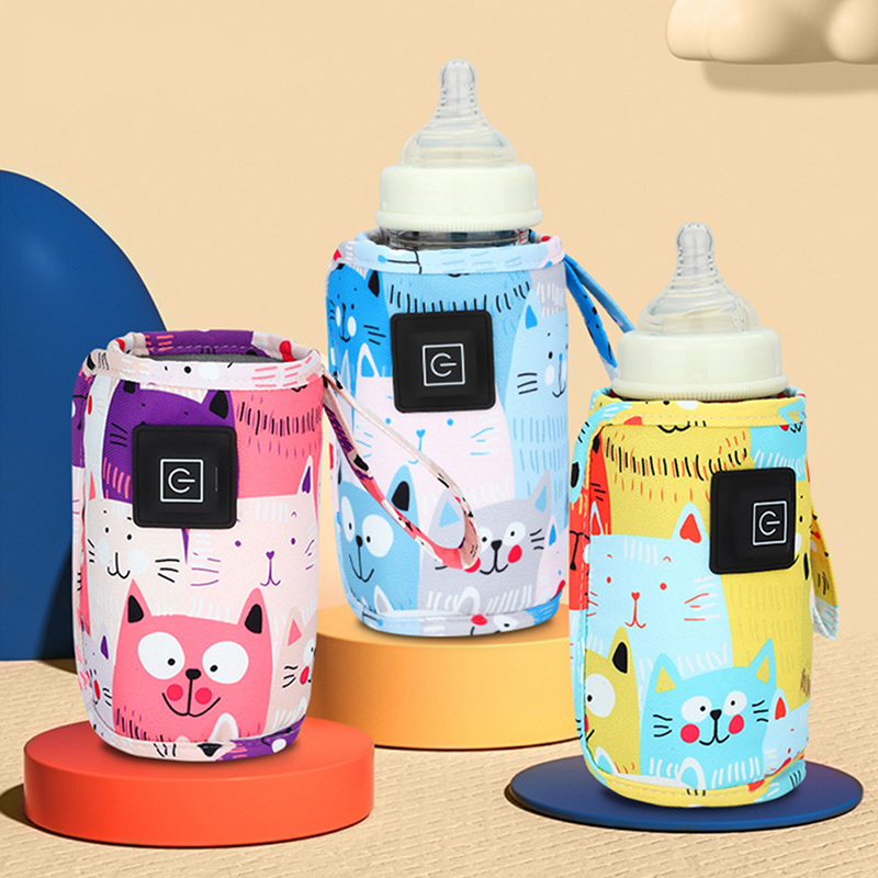 USB melkwaterverwarmer, reiswandelwagen geïsoleerde tas, zuigflesverwarmer, draagbare flesvoedingswarmer, Kerstmis, Halloween