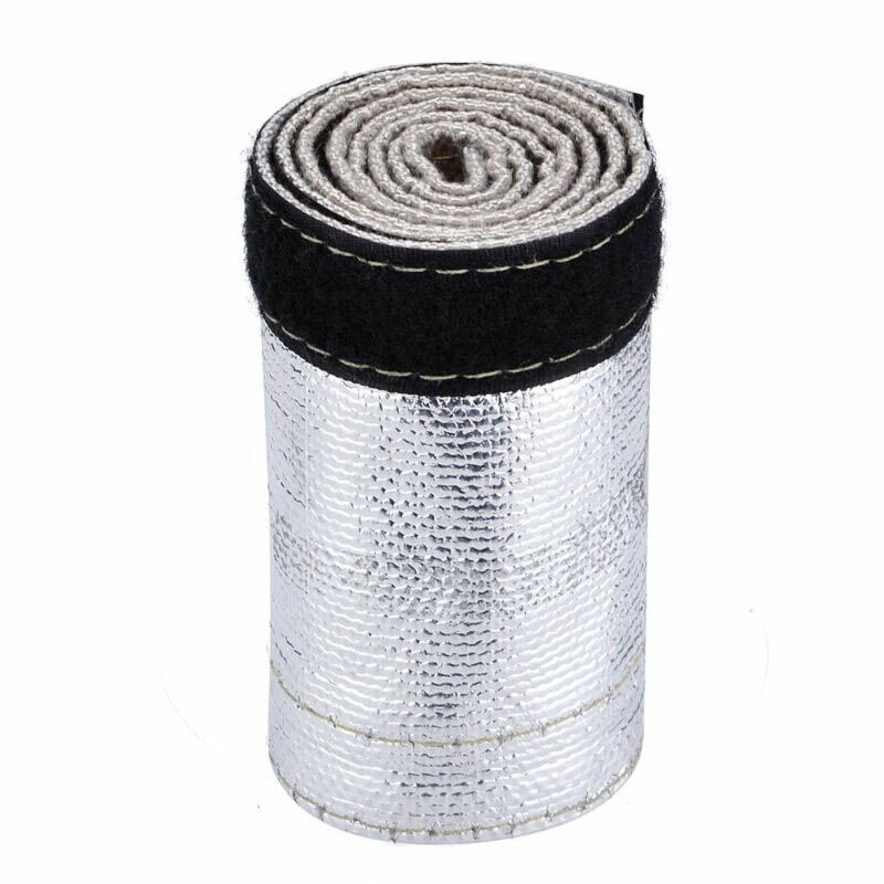 Manga protectora de calor metálica de 2Ft X 4,2 ", manguera de alambre aislante, tela de fibra de vidrio con revestimiento de capa exterior aluminizada, tubo envolvente para telar