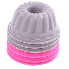 High temperature circular small Kouglof cupcake muffin mold jelly pudding silicone cake mould 6 pieces/lot
