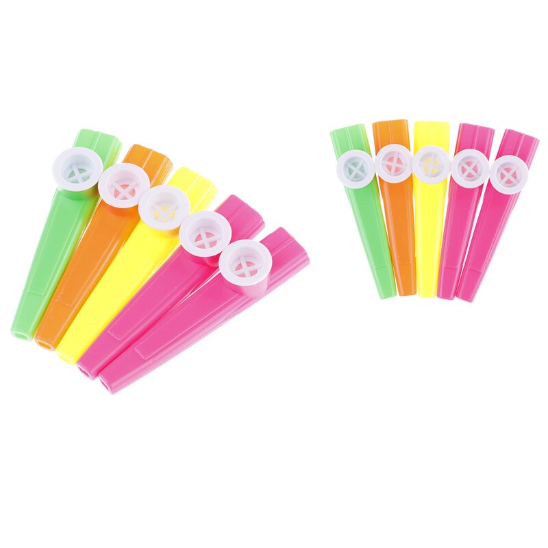 5 stk / mye plast munnspill fløyte låve låve fest låve musikkinstrument 11cm tilfeldig farge