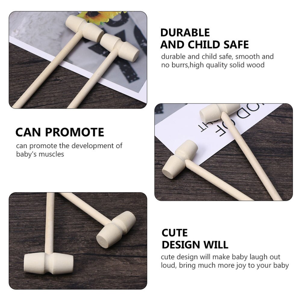 20Pcs Hamers Mini Leuke Hout Educatief Speelgoed Mallet Beukende Speelgoed Beat Hamer Speelgoed Voor Meisjes