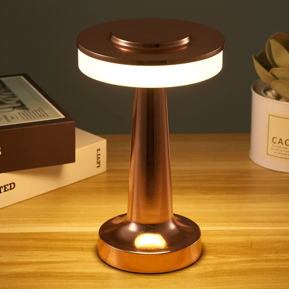 retro Bar Tisch Lampe LED Wiederaufladbare Schreibtisch Licht Zimmer Dekor Lampe Camping Luces Schlafzimmer Kaffee Dekoration Chambre Nacht Lichter: Gelb