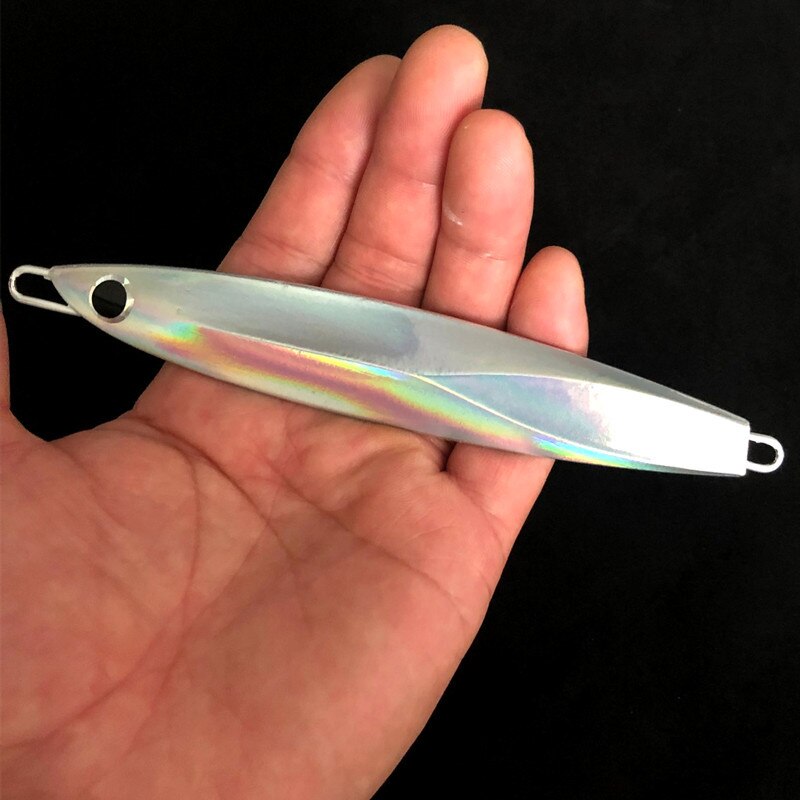 Battlebass 1 Stks/partij 40G 60G 80G Mes Jigging Metalen Lepel Vib Kunstmatige Aas Boot Vissen lokt Lood Vissen Lokken: Silver / 40g