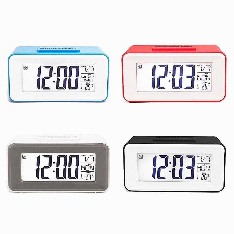 1PC Electronic Table Calendar LCD Desk Timer Digital Led Alarm Clocks Student Clocks With Week Snooze Thermometer