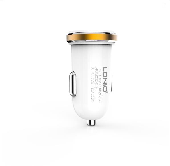 LDNIO DL-C22 2USB Car Charger For iPhone Smasung Xiaomi Phone Universal Charging White
