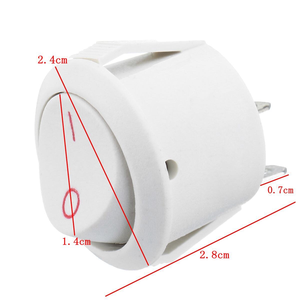 5pcs 14mm Mount Hole Lip Small White SPST Round Ro... – Vicedeal