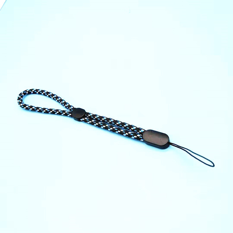 Luxury wrist lanyard bluetooth speaker lanyard flashlight fan selfie stick U disk mobile phone lanyard anti-lost lanyard: Blue