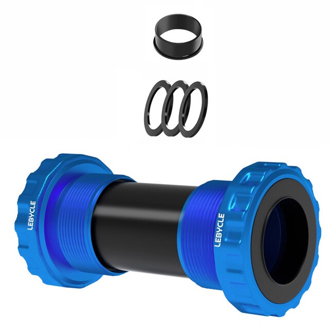 Bike Bottom Bracket MTB Road Bike Bicycle BB91 Threaded Bottom Bracket 68-73mm For-Shimano ID24mm Aluminum Alloy Cycling Parts: blue