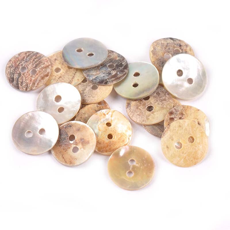 50pcs Natural Shell 2 Holes Buttons Sewing Accessories Color Mother Of Pearl Round Shells Button Diy Garment Supplies 13mm C2428: YK0295
