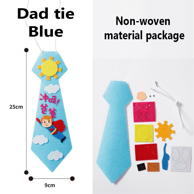 kindergarten lots arts crafts diy toys Dad tie crafts kids educational for children&#39;s toys girl/boy christmas 16906: blue