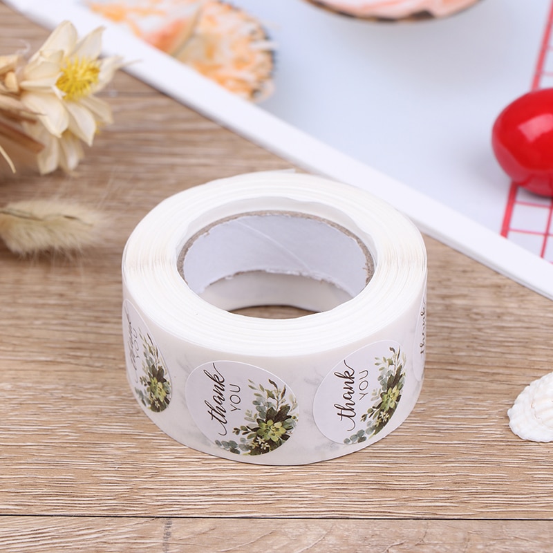 500pcs Wedding Stickers Adhesive Sticker 1Inch DIY Hand Made Handmade With Love Label Kraft Round Labels Thank You Sticker