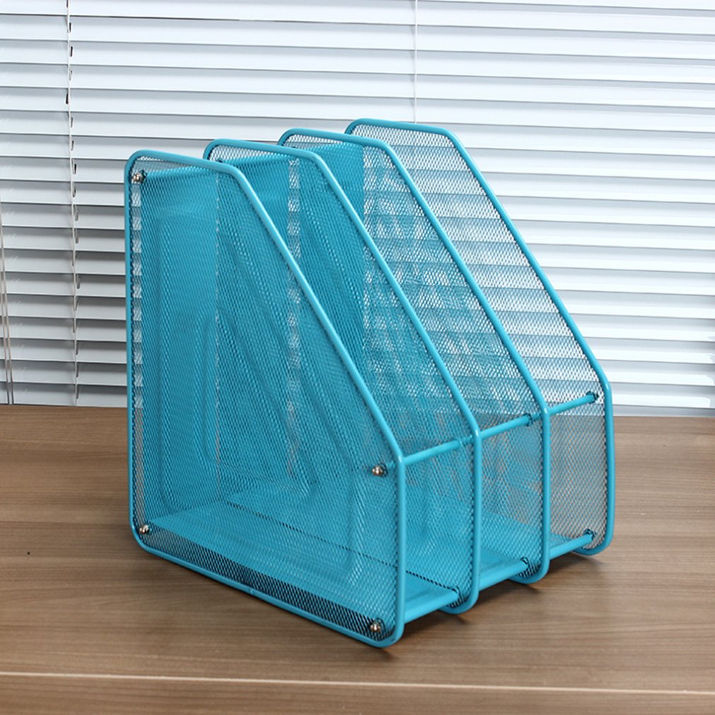 Office organizer Supplies Metal Wire Mesh Triple File Holder desk organizer Office File Storage Rack organizador escritorio