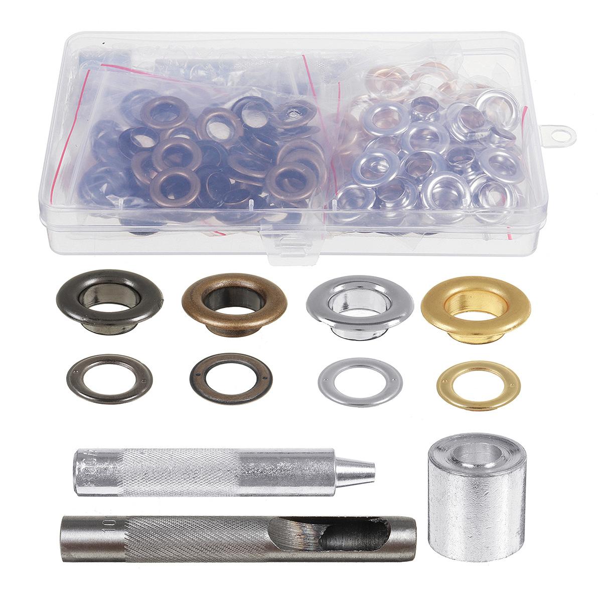 100 Sets Grommet Kit,Grommet Setting Tool Metalen Oogjes Set Met Installeren Tool Kit In Opbergdoos, lederen Ambachten Diy Projecten