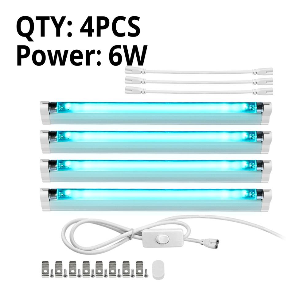 UV-C Uv Quarz lampe 6W 8W UVC T5 Rohr UV Sterilisator Desinfection Bakterizide lampe Keimtötende glühbirne 110V/220V: 4Pcs 6W With Plug / 110V