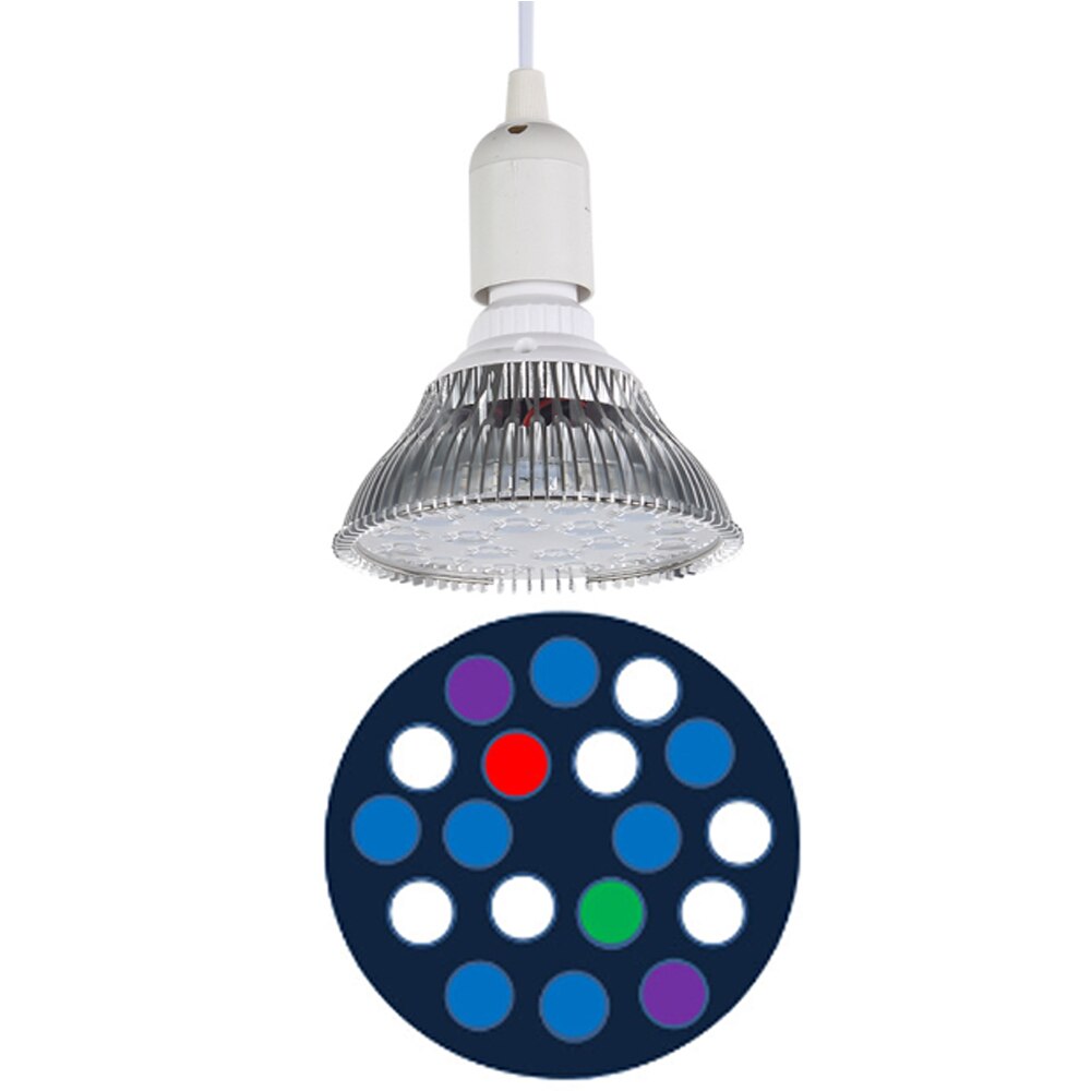 54W LED Reef Aquarium Lamp Full Spectrum PAR38 E27 Plants Grow Light for Nano Fresh Water Fish Tanks: S18A-E27 Wire