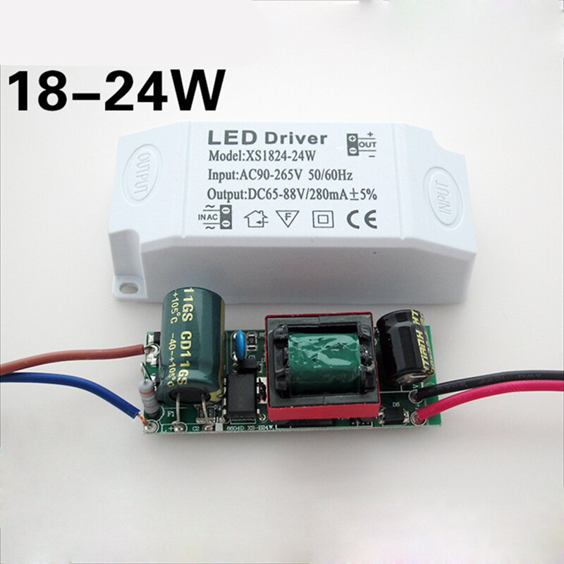 Ac90 ~ 265v 3 ~ 24w ledet driver strømforsyning adaptere transformer til led lys kit: 18 24w