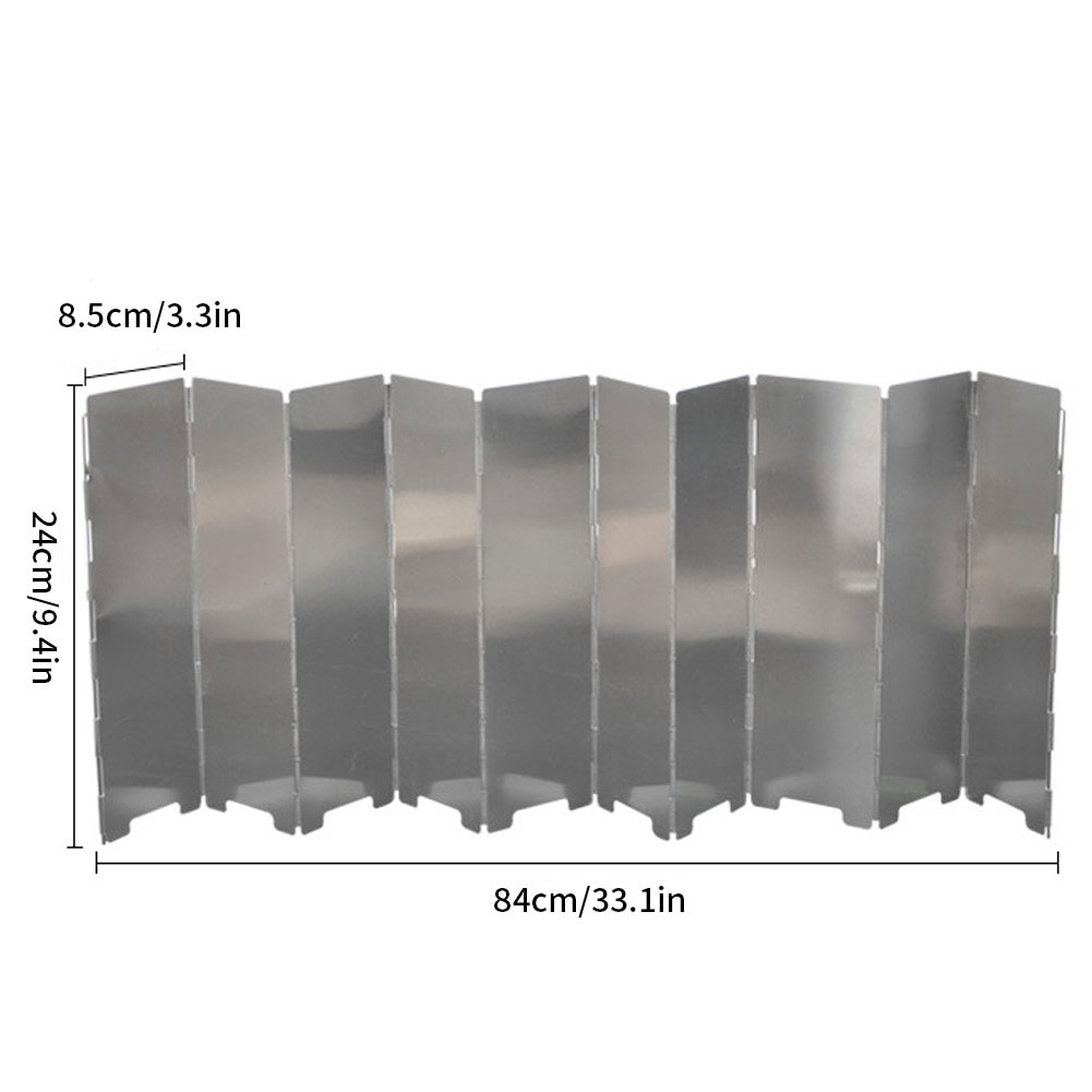 10 Plates Strong Wind Shield Deflector Folding Windscreen Guard Outdoor Camping Barbecue Picnic Stove Burner Furnace Protection