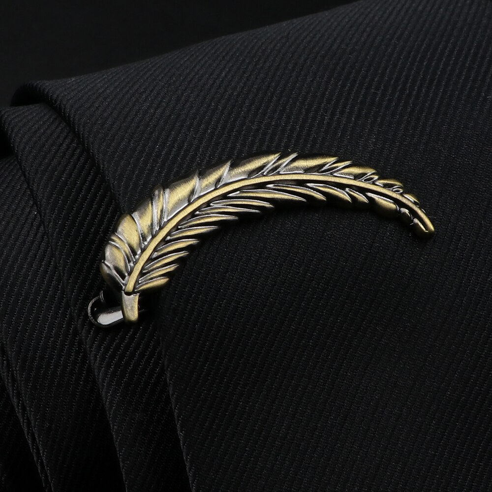 Pince à cravate en métal pour hommes, couleur or argent, stylo en forme de barbe, épingle à cravate, bijoux de mariage: C2-11