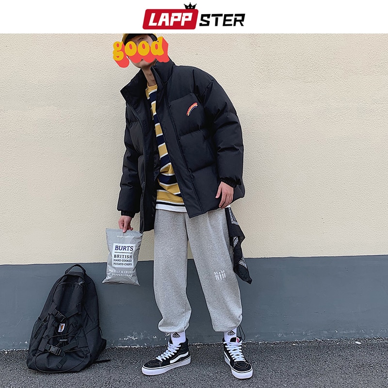 LAPPSTER Männer Regenbogen Dicken Blase Mantel Parka Herren Street Hip Hop Winter Jacken Mäntel Männlichen Warme Koreanische Puffer Jacken