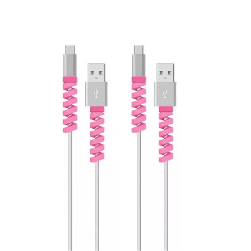 6 stks/partij Oplaadkabel Protector Saver Cover voor Apple IPhone 8 X Lightning USB Charger Cable Koord Schattig en Leuke: Roze