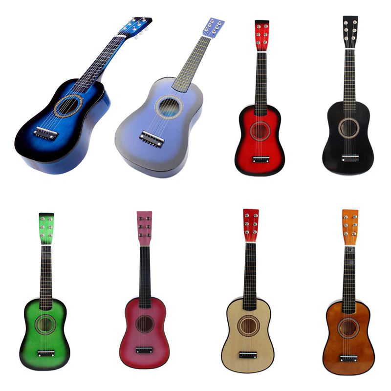 23inch Guitar Mini Guitar Basswood Kid's Musical Toy Acoustic Stringed Instrument with Plectrum 1st String Red