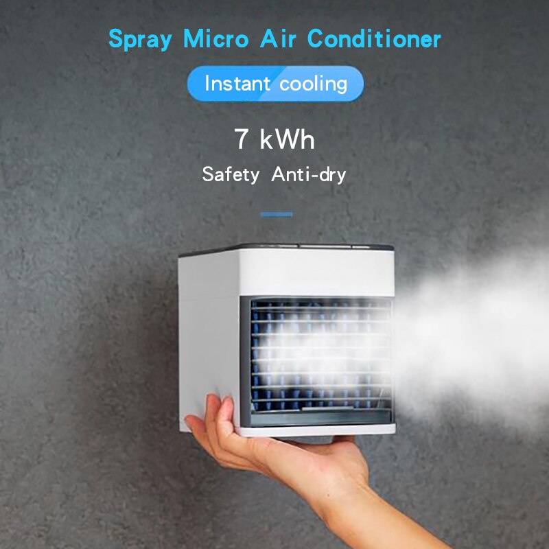 Luchtkoeler, draagbare airconditioner ventilator, geruisloze verdamperluchtbevochtiger, persoonlijke ruimte kantoor draagbare airconditioning