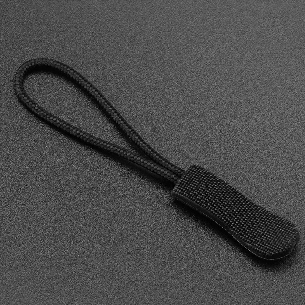 20Pcs Zipper Pull Puller End Fit Rope Plastic Zipper Rope DIY Bag Clothes Sewing Accessories: black
