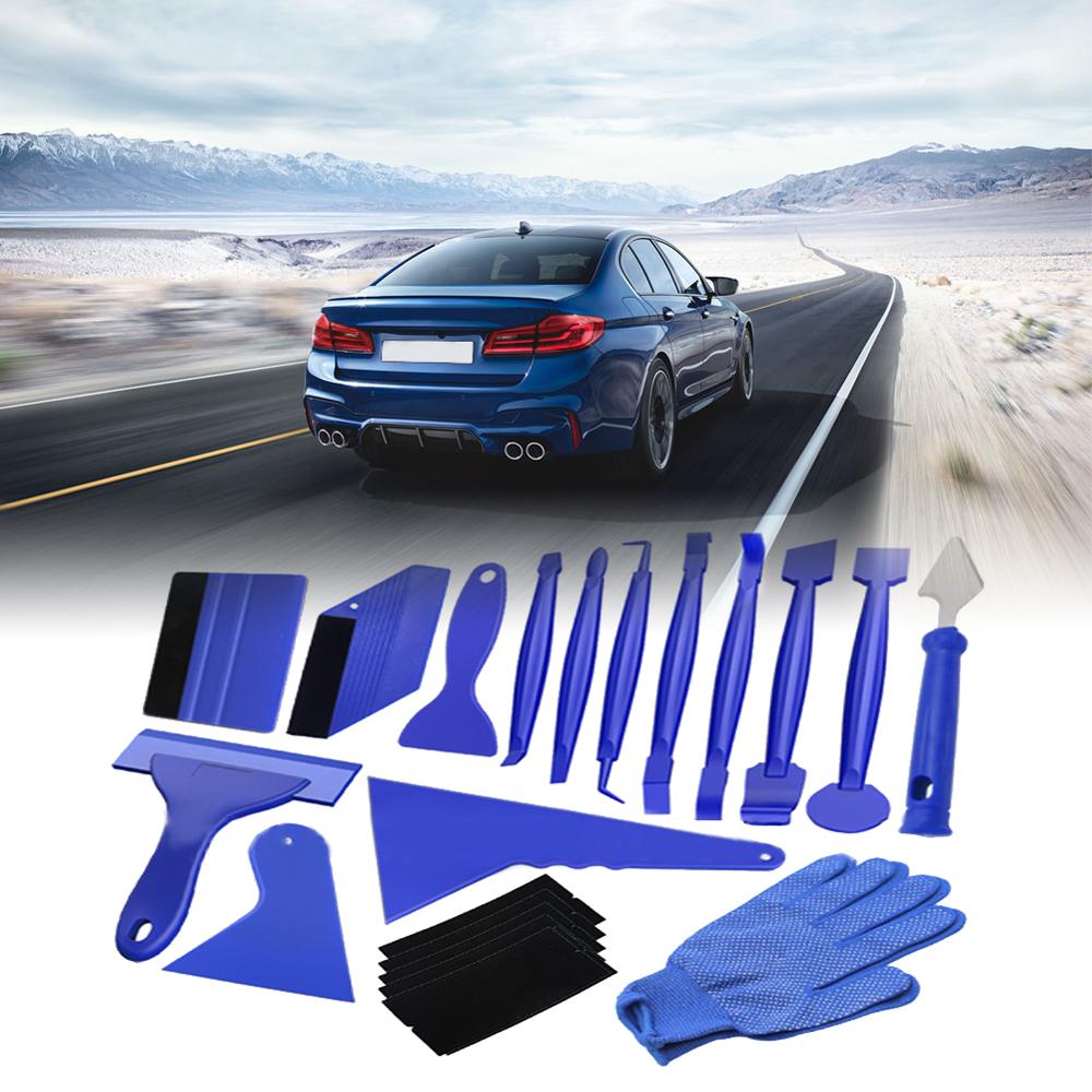 OLOMM 21PCS Carbon Fiber Car Tools Vinyl Wrap Film Sticker Wrapping Tool Auto Window Tint Foil Squeegee Razor Scraper