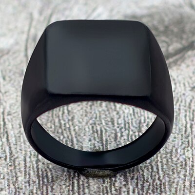 Anel de gotejamento de óleo quadrado preto vintage anéis de casamento masculino liga acessórios de jóias: 11 / balck 2