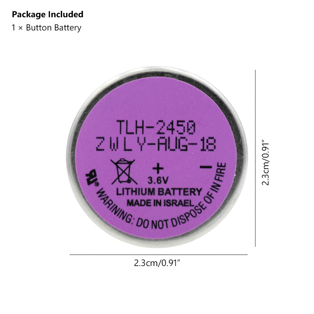 3,6 V 550mAh TLH-2450 ER2450 Lithium-Li Ionen Batterie Trocken Batterie Für Reifen Druck Monitor System-Geschmack Münze Zelle hohe Energie