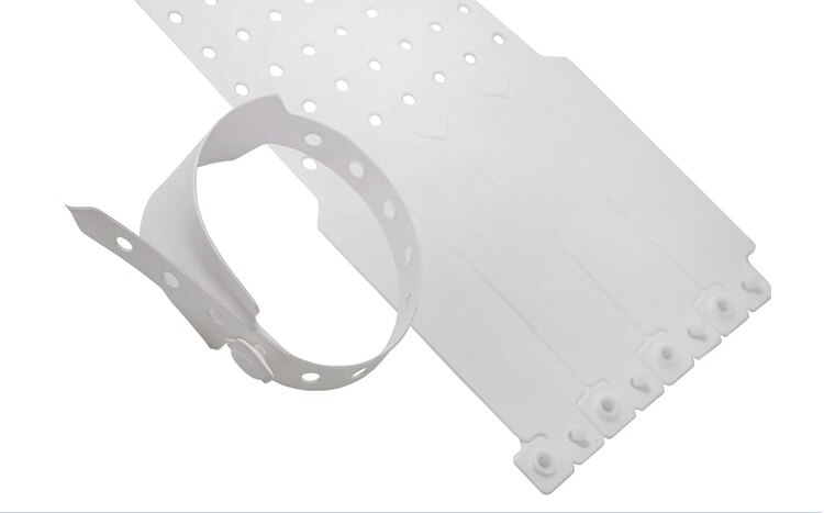 Vita plastarmband  - 100 räknas mer robusta armband för fester event identitetsmärke 25mm x 250mm: Default Title