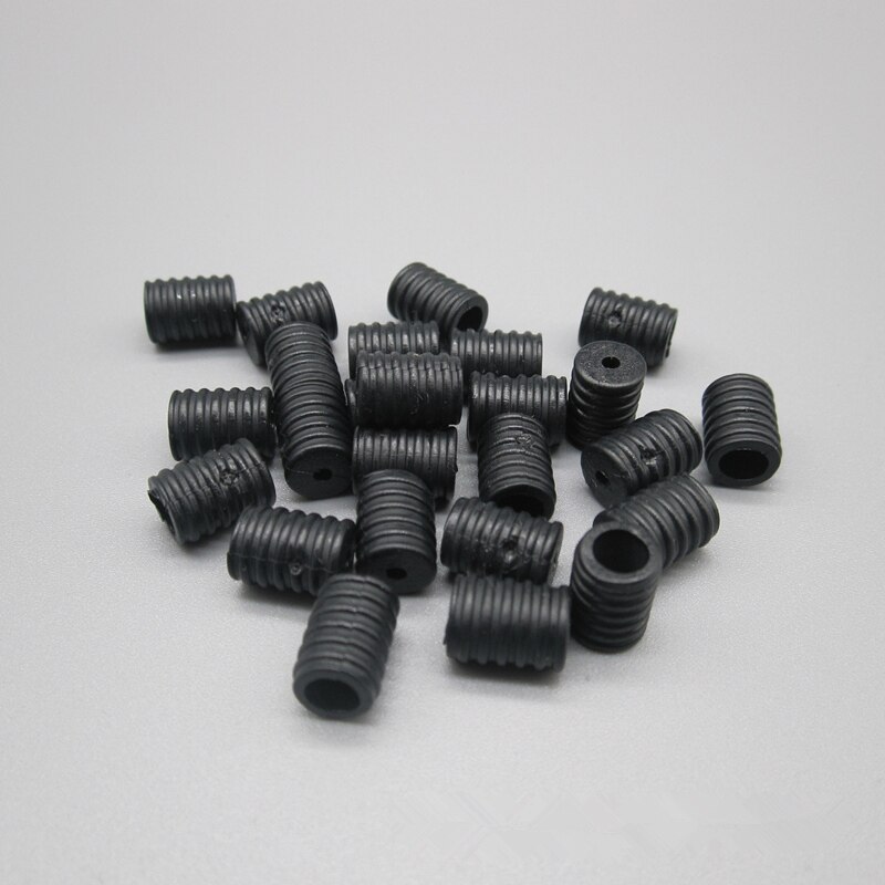 100 Stuks Verstelbare Zwart Wit Gezichtsmasker Siliconen Knop Koord Sloten Elastische Band Stop Trekkoord Accessoires Diy Spiraal Knoppen: Black 1
