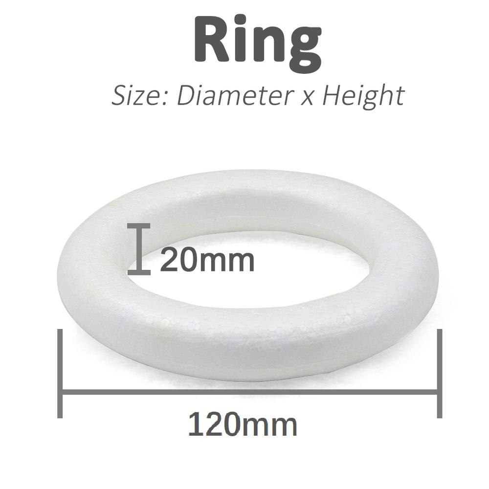 1Pc Round Foam Ring XMAS Polystyrene Styrofoam Foam Ring For Craft DIY Accessory Handmade Wedding Party Decorations Home Supplie: 12cm